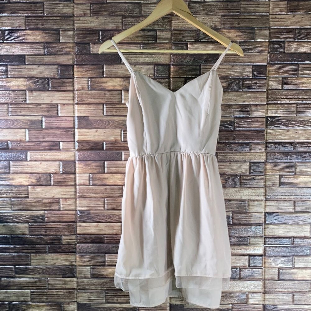 Like Mynded Beige Riley Mini  Small Dress
